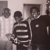 Gordie, Troy and Bruce Larpa Stewart after Troy kicked winning goal at Redfern oval-1988